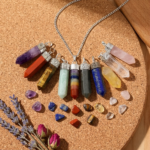 Natural AAA Pencil Shape Crystal Pendant with Metal Chain