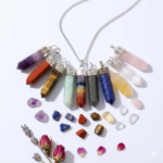 Natural AAA Pencil Shape Crystal Pendant with Metal Chain - Image 2