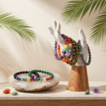 Natural 7 Chakra Crystal Bracelet with Black Onyx (8mm)